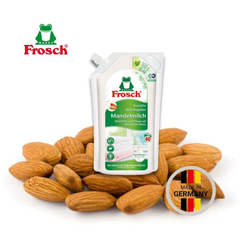 Túi Nước Xả Vải Hữu Cơ Frosch 1L Hương Sữa Hạnh Nhân